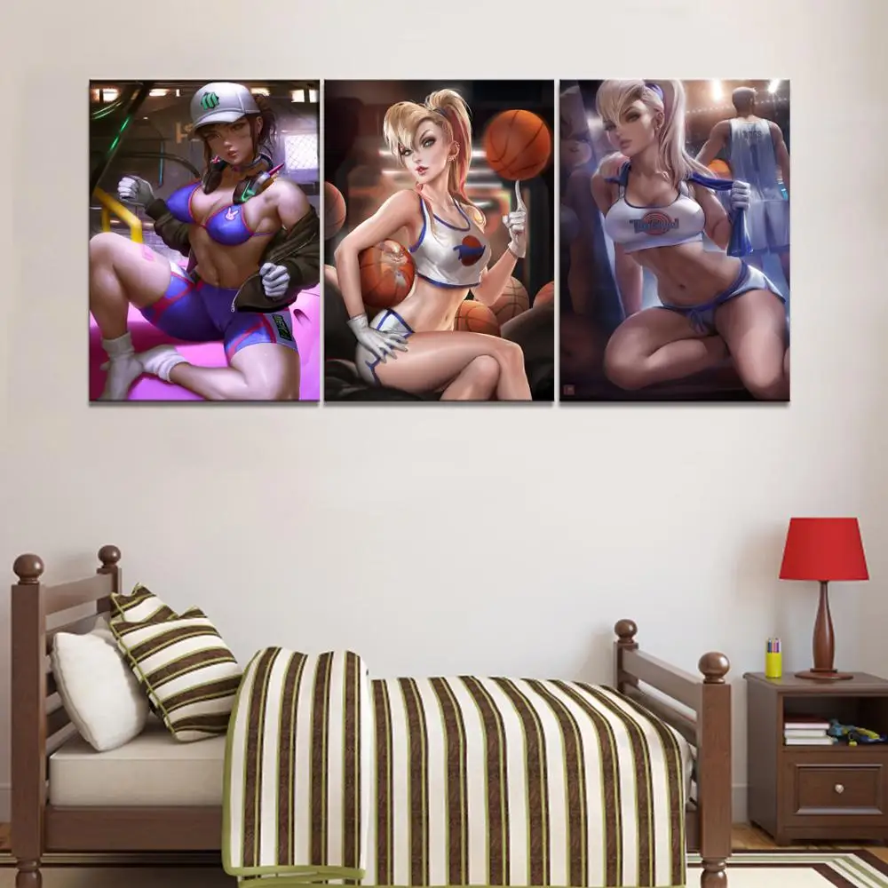 Домашний декор холст Lola Bunny D.VA анимация 1 шт. аниме сексуальная девушка