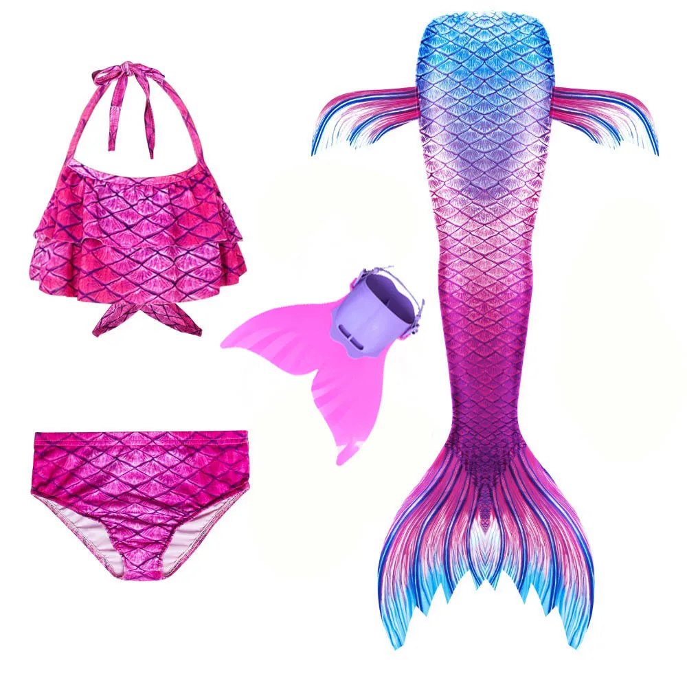 

Girls Mermaid Tails With Monofin Fin Ariel Mermaid Tail Swimsuit for Swimming Kids Mermaid Cosplay Costume Bathing Suit Dress