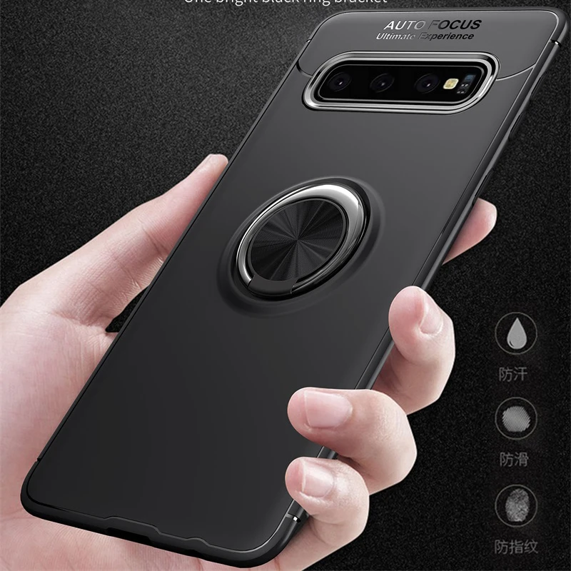 

50 PCS Phone Case Shockproof Bracket Ring For Samsung Galaxy S10 Lite S10E S9 S8 Plus Cover Soft Silicone Holder Case
