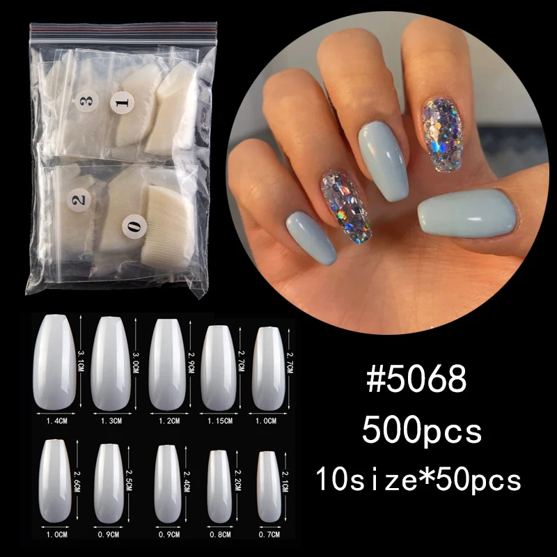 Lamemoria 500pcs Opp Long Ballerina Nails Clear Coffin Fake Nails Tips Abs Full Half Cover Pointed Fasle Nails Manicure Charms False Nails Aliexpress