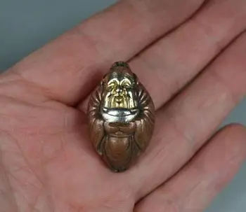 

décor à collectionner | Travail manuel, cuivre et argent sculpté, Immortal, richesse porte-bonheur, Netsuke