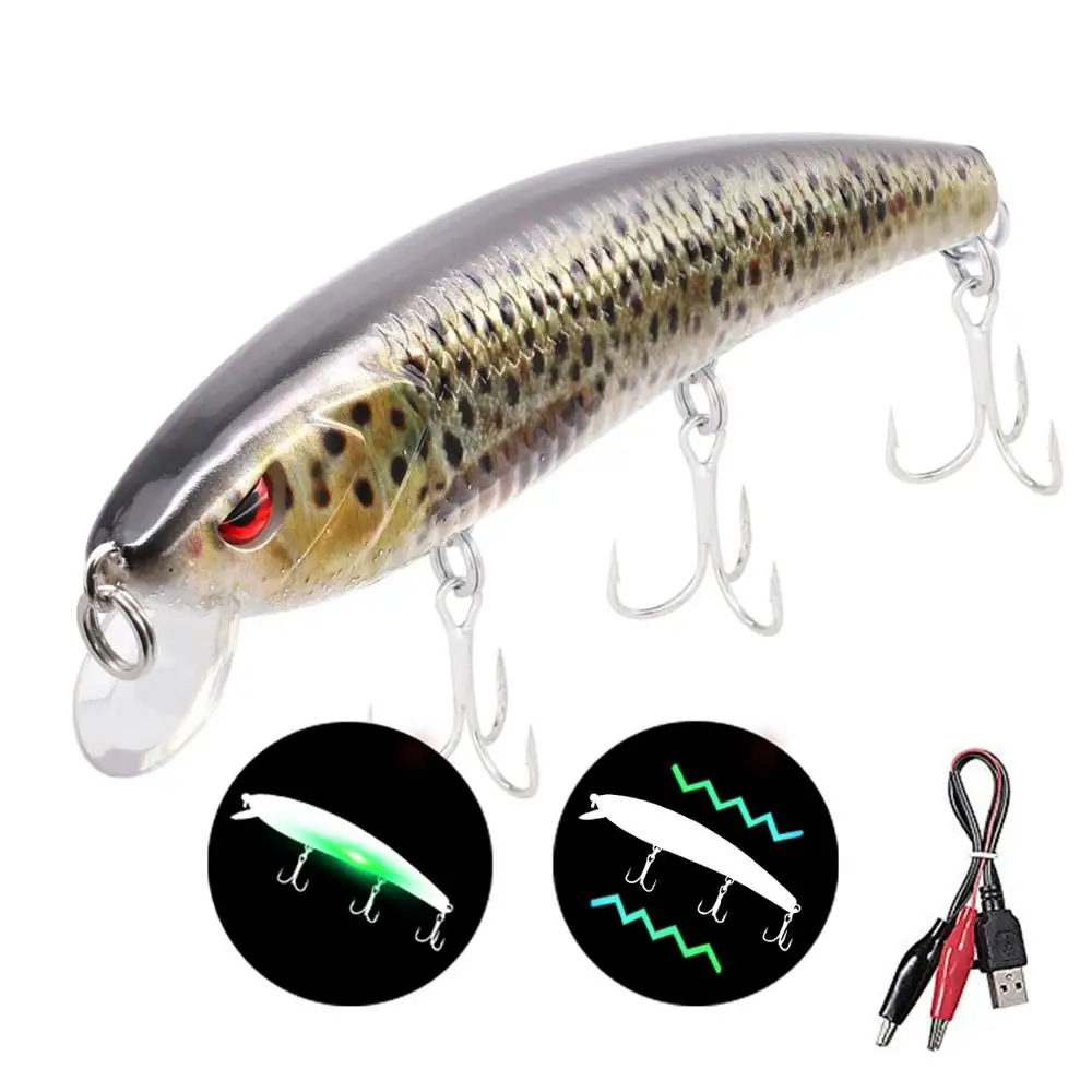 TM003 12,5 см 26 г Jerkbait Электрический Вибрационный светодиодный фонарь для рыбалки Tant приманка дергающаяся приманка перезаряжаемая приманки-Воблеры Minnow Bass - Цвет: TM003