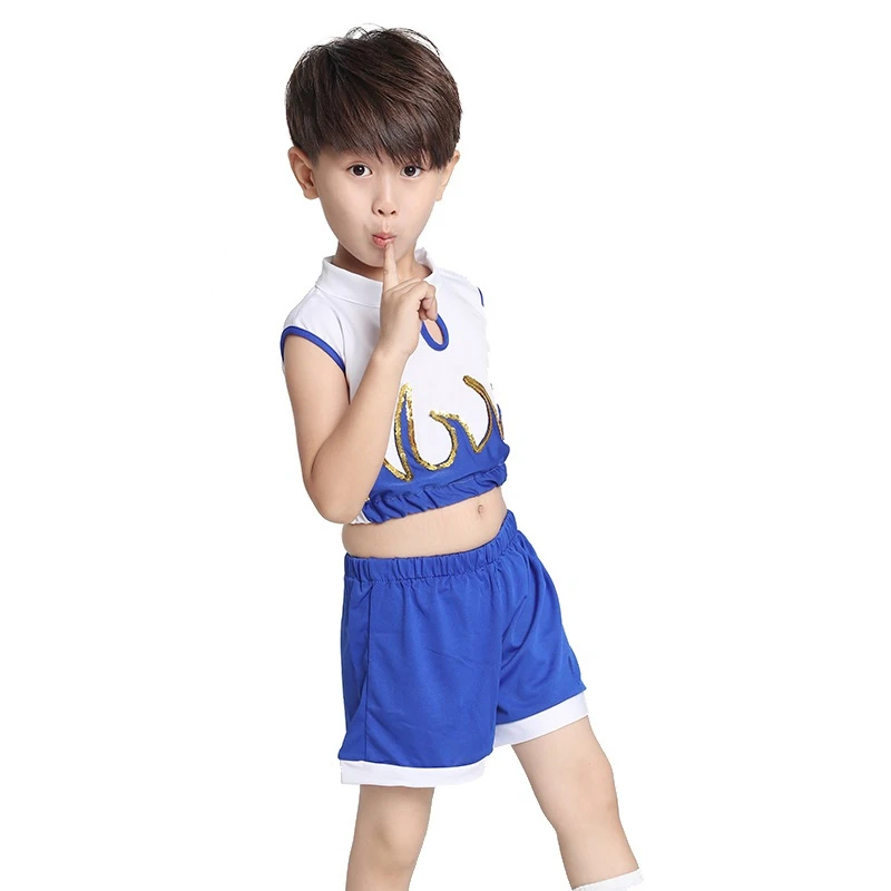 Детская школьная форма для девочек болельщик Shouder Off Boy спортивная гимнастика Джаз футбол наряд Детский командный танцевальный костюм - Цвет: Color 4