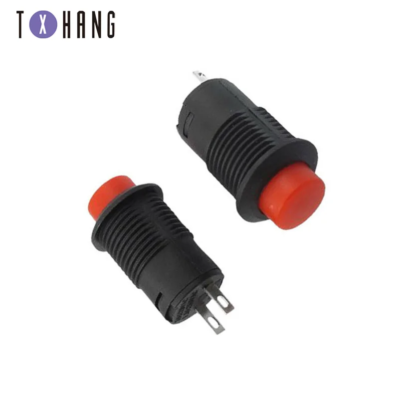 10 шт. 2 Pin SPST 1.5A 250VAC 3A 125VAC Красный Мгновенный Круглый колпачок кнопочный