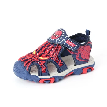

Fashion Spiderman Summer Beach Shoes For Boys Casual Toe-capped Breathable Soft Bottom Sandals Boys Kids Children's Hollow Flats