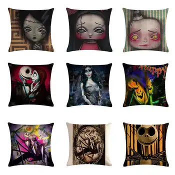 

Halloween Cushion Cover Halloween Little girl Throw Pillow Case Halloween Printing Decorative Pillowcase Cushion Cover