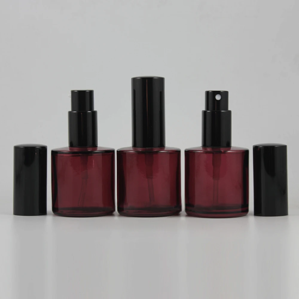 

Purple 40ml Bottle Mist Spray with Black Cap,Glass Lotion Pump Container