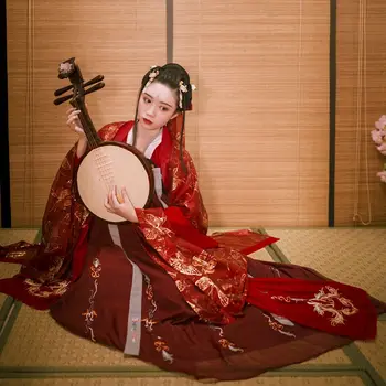 

2020 hanfu coat women hanfu cloak chinese traditional female costume red hanfu coat ancient embroidery sparkling Cardigan