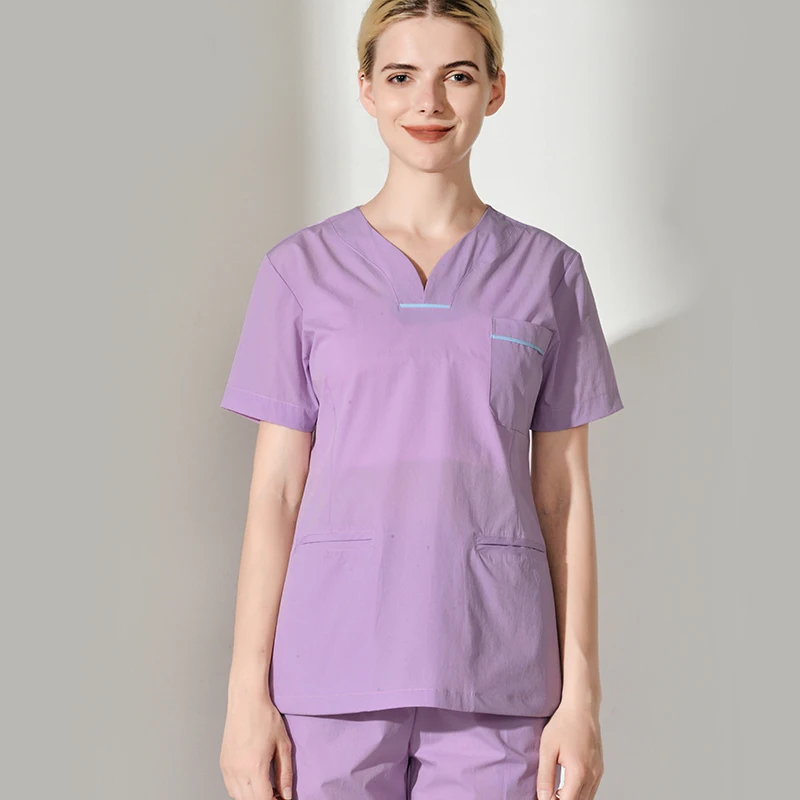 

Hand-washing Clothes Skin Management Of Summer Short-sleeved Women's Beauty Salon Workwear Separate Suit Brushing Handwear Surgi