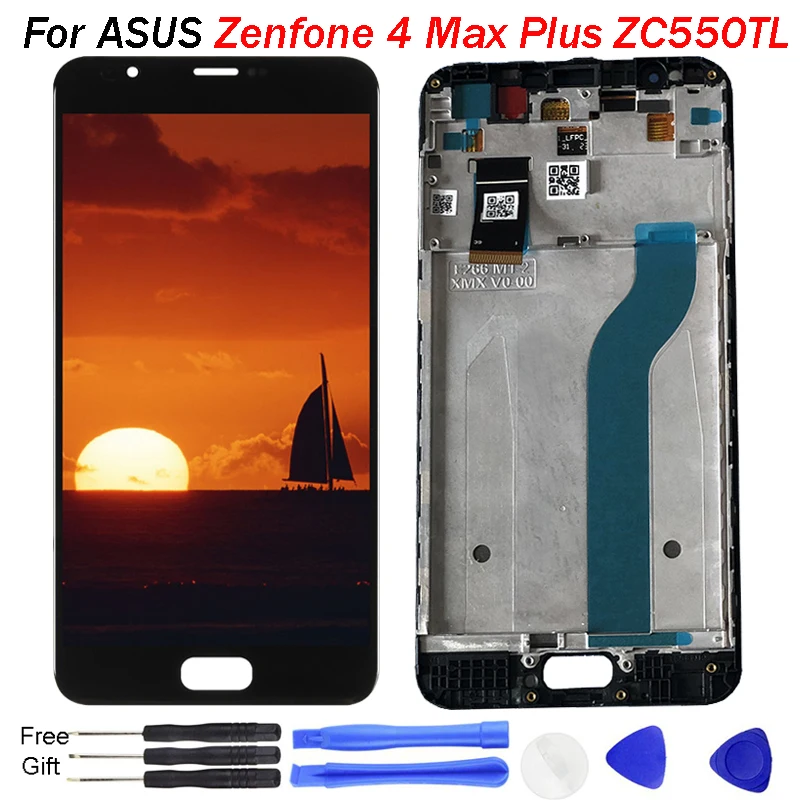 

Original For Asus ZC550TL LCD Display Touch Screen Digitizer Assembl For ASUS Zenfone 4 Max Plus ZC550TL LCD Frame X015D Replace