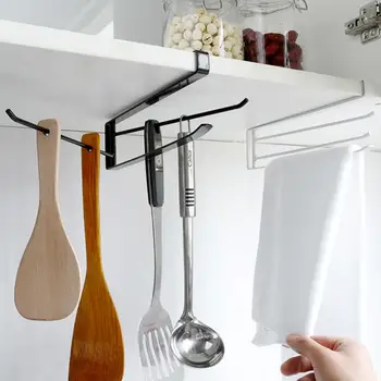 

Kitchen storage rack Wrought Iron punch free towel rag rack Wardrobe Hanger organizer rack Kitchen Storage Rack Hook