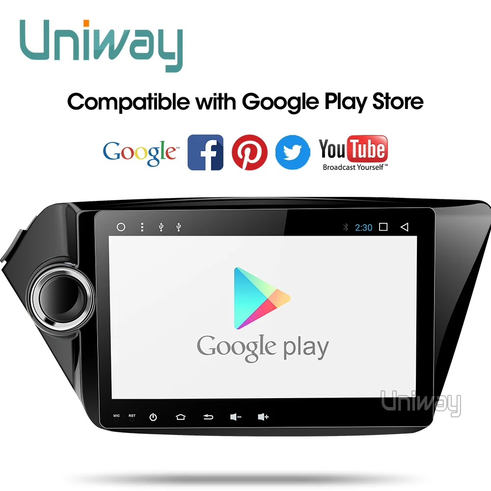 Cheap AK29071 uniway android 9.0 car dvd for kia rio k2 2012 2013 2015 2016 car radio sterao gps navigation 1