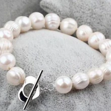 DYY 914++ 9-10 мм белый браслет из пресноводного культивированного жемчуга в стиле барокко 7,5-8"