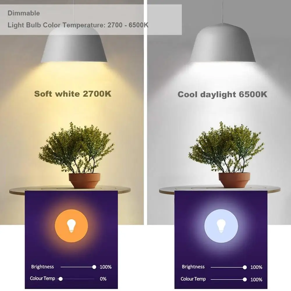 Умная лампа WiFi беспроводная умная Домашний Светильник светодиодная для