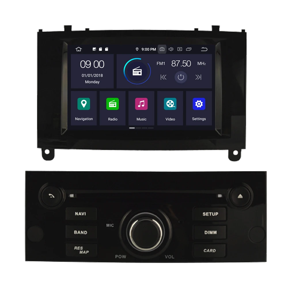 Cheap RoverOne Android 9.0 Car Multimedia Player For Peugeot 407 2004-2010 Radio Stereo DVD GPS Navigation For Peugeot 407 Head Unit 2