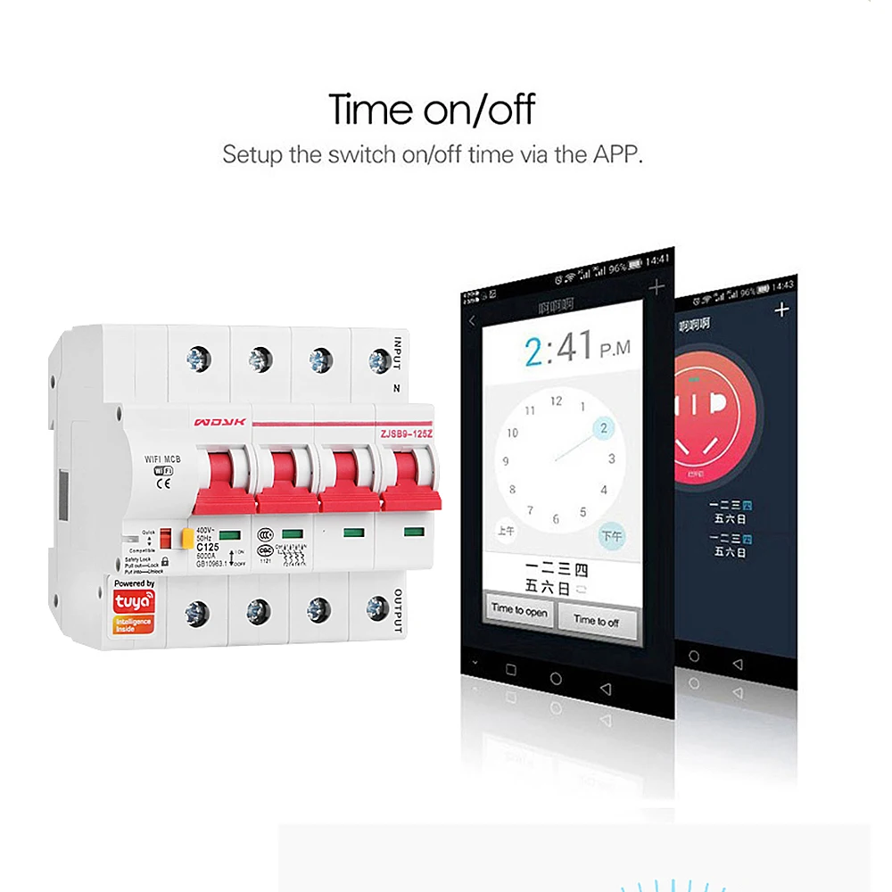 4P WiFi Smart Circuit Breaker overload short circuit protection with  Amzon Alexa google home for Smart Home Smart life,tuya app