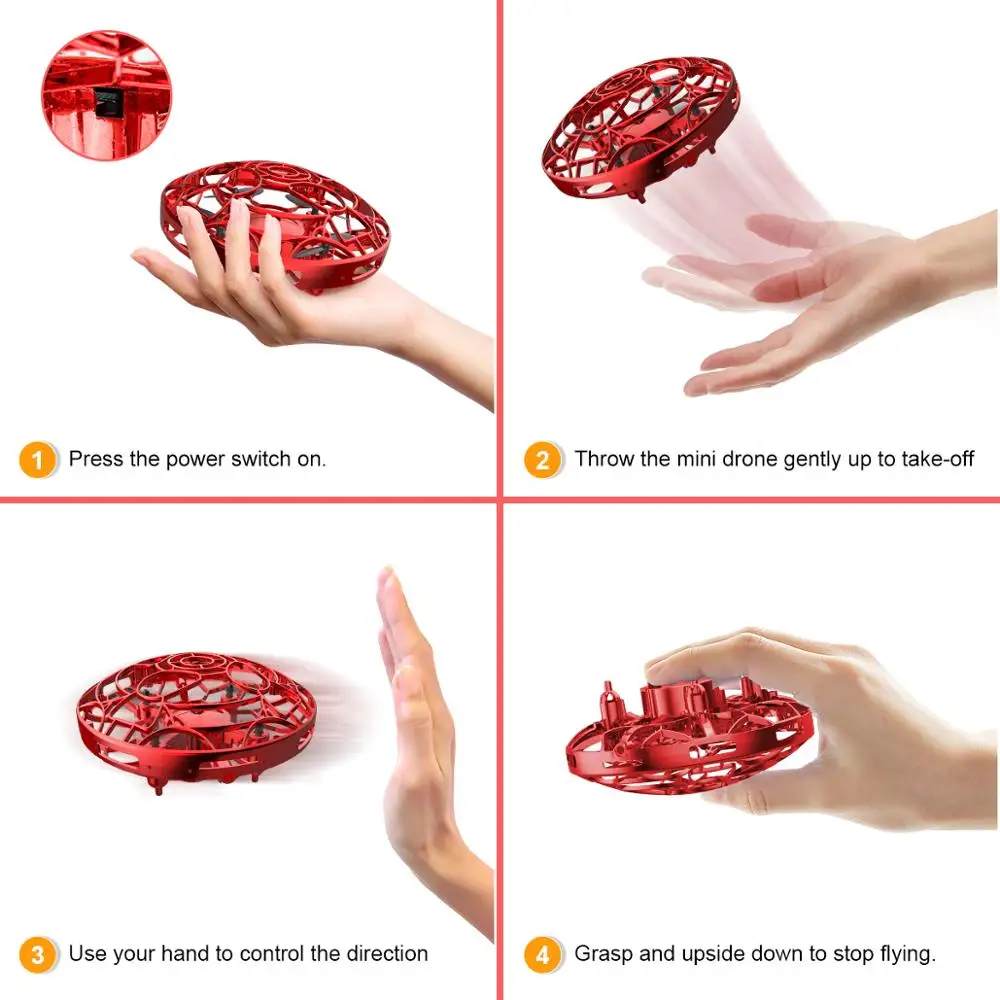 Mini Flying UFO RC drone Infraed Hand Sensing Helicopter Anti-collision Aircraft Flayaball Induction Quadcopter dron Kids Toys