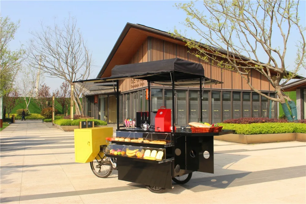 Multifunctional pedal / electric mobile food cart bike food truck trailer coffee kiosk with free shipping by sea