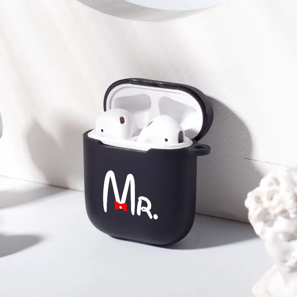Чехол Mr And Mrs карамельного цвета для Airpods 2 креативный чехол Air Pods 1 защитный мягкий