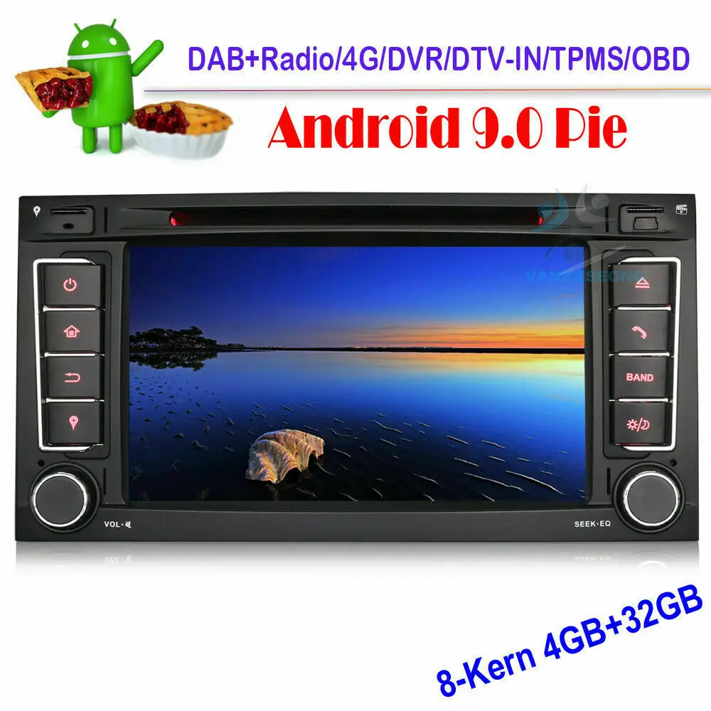 Автомагнитола 8 дюймов Android 9 0 мультимедийный стерео плеер DAB + DVD DVR Wi Fi Bluetooth GPS СБ