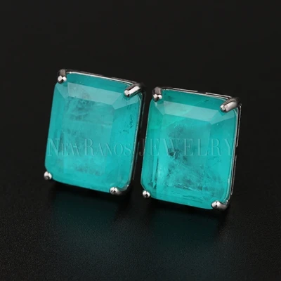 blue earrings Newranos синий Pedra Fusion камень ювелирный набор Шарм браслет и квадратный Стад Комплект сережек для женщин модные ювелирные изделия SFX0012604 - Окраска металла: blue earrings
