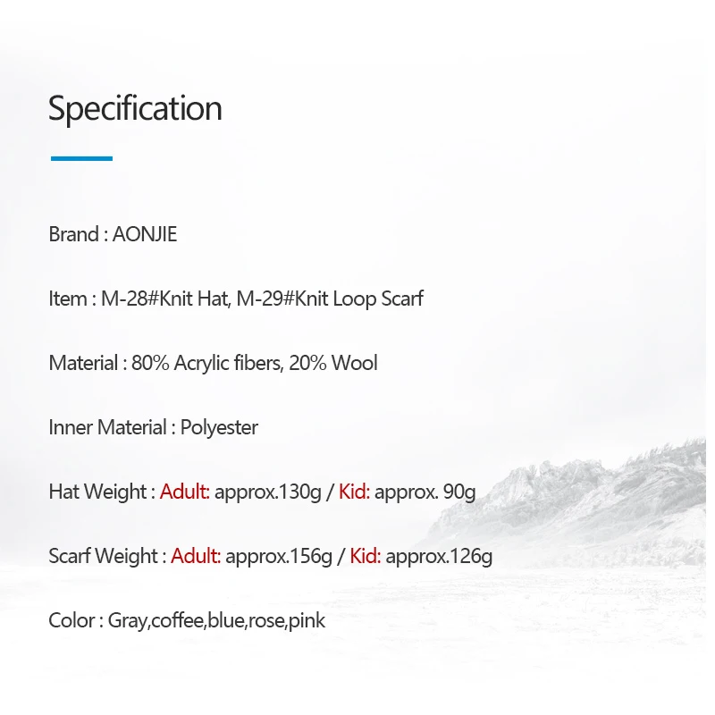 Tanie AONJIE M28 dorosły dzieciak dzieci gruby kabel zimowy podszyty polarem czapka z dzianiny mankiet czapka z czaszkami koło pętli szalik do jazdy na nartach