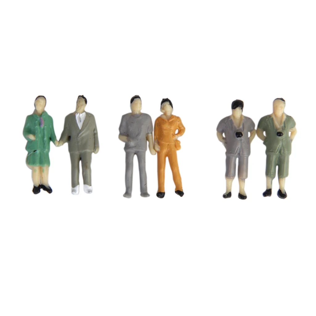 24 шт. фигурки людей 1: 87 шкал окрашенные фигурки O Scale стоящие люди для миниатюрных