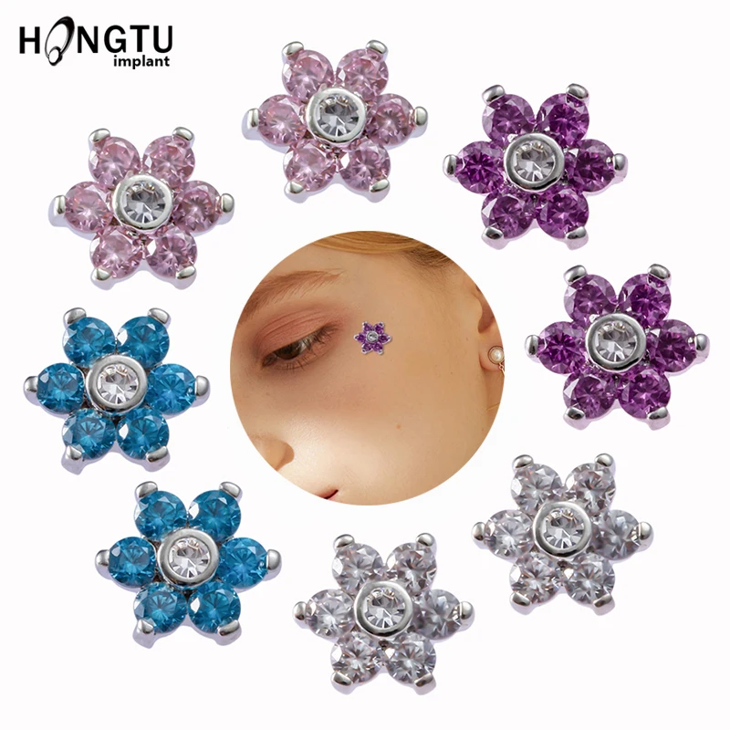 1 шт. Кожный Якорь из нержавеющей стали с фианитами верхние кожные имплантаты
