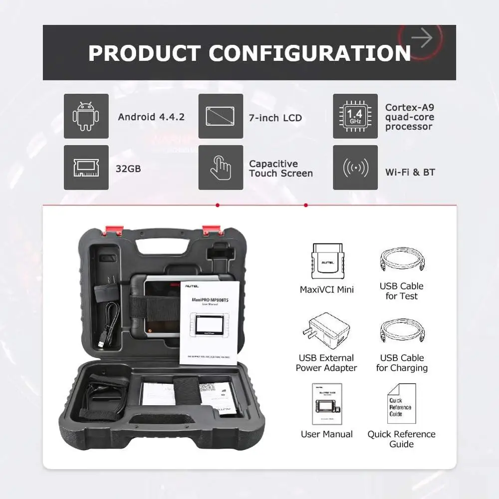 Autel MaxiPRO MP808TS OBDII диагностический инструмент WIFI Bluetooth OBD2 сканер полный TPMS сервис