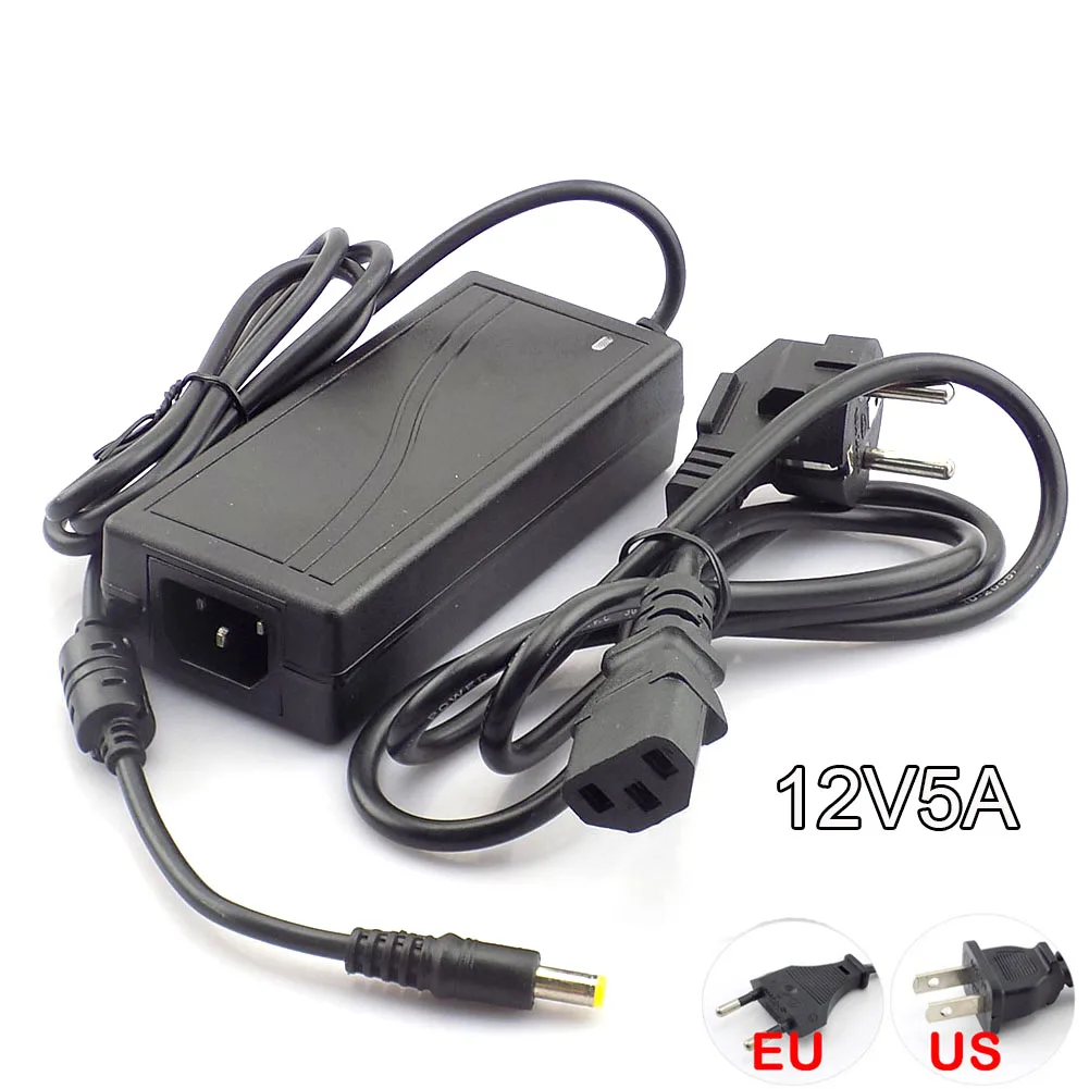 DC 12V 5A переключатель питания адаптер Трансформатор 110 V-240 V для камера видеонаблюдения Светодиодная лента RGB 5050 G16
