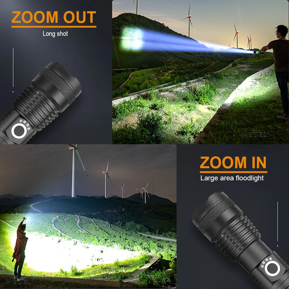 best small flashlights Newest XHP199 High Power LED Flashlights Ultra Powerful Led Torch Lights XHP160 Rechargeable Tactical Flashlight Hunting Lantern small led torch