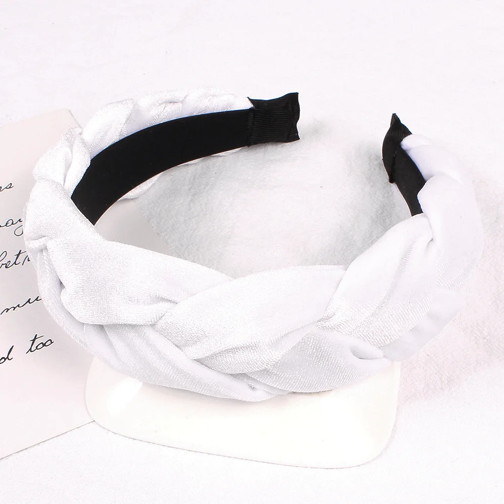 Зимняя винтажная богемная бархатная повязка на голову в виде косички повязка для волос аксессуары для волос