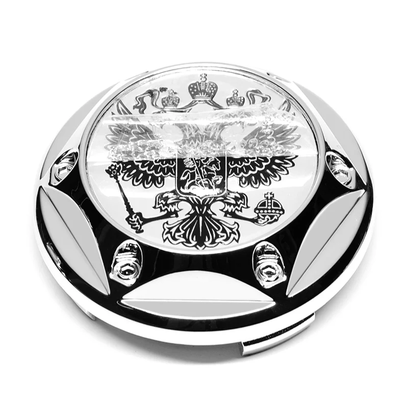 4Pcs Car Wheel Hub Caps Styling Coat of Arms of Russia Eagle Emblem Rim Decorating