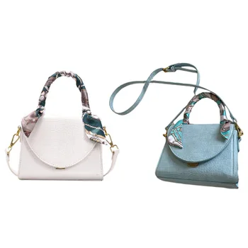 

Crocodile Pattern PU Leather Crossbody Bags for 2020 Female Shoulder Handbags Lady Totes with Scarves Design