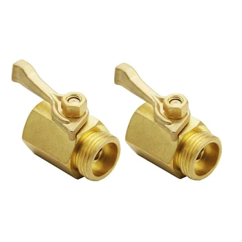 

2pcs/set Solid Brass 3/4 Inch Watering Tools Garden Hose Connector Water Saving Mini Home Accessory With Washer Shut Off