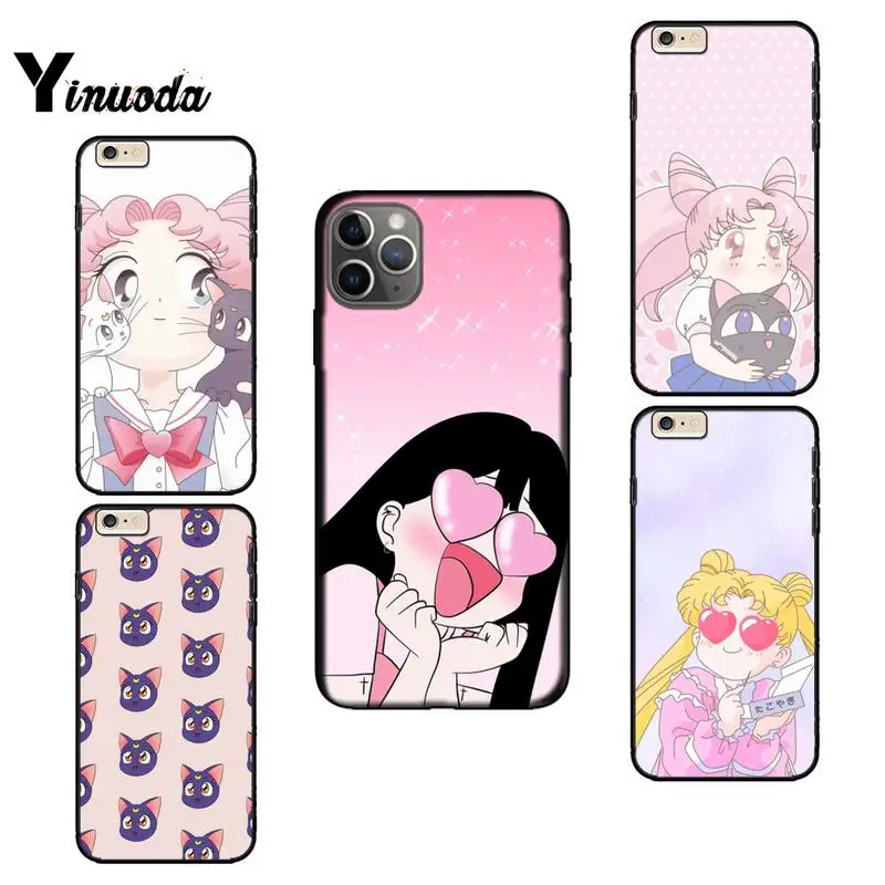 Yinuoda девушка розовый супер милый Сейлор Мун мягкий tpu чехол для телефона iPhone 12 8 7 6