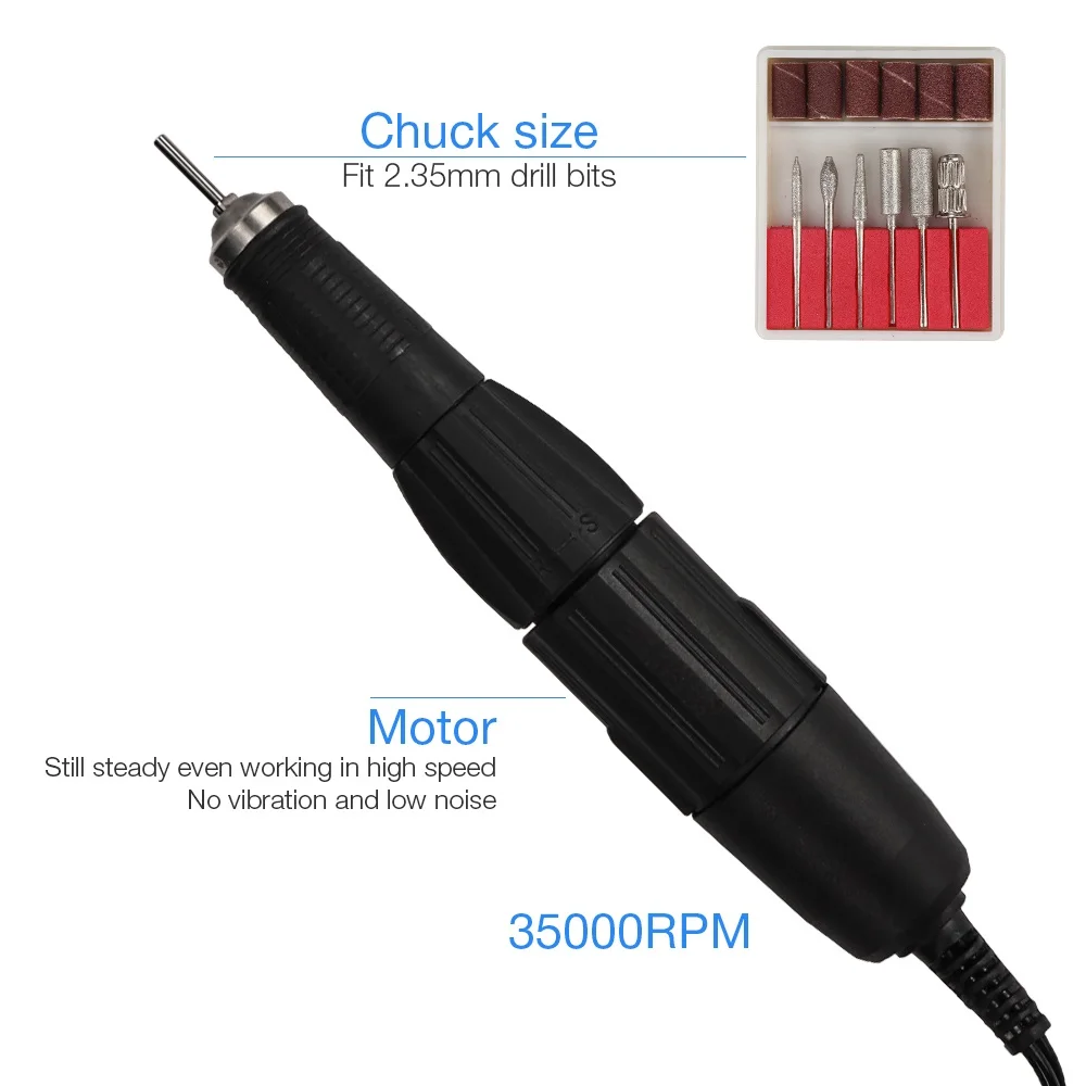 Günstige Starke 65w Elektrische Nagel Bohrer 35000rpm Maniküre Maschine Pediküre Werkzeuge Zubehör Bohrer Bits Datei Nail art Ausrüstung Mit LCD