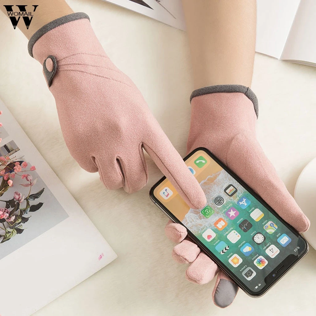 Womail, 1 пара, зимние женские теплые милые велосипедные варежки, женские перчатки для вождения с сенсорным экраном, guantes invierno hombre