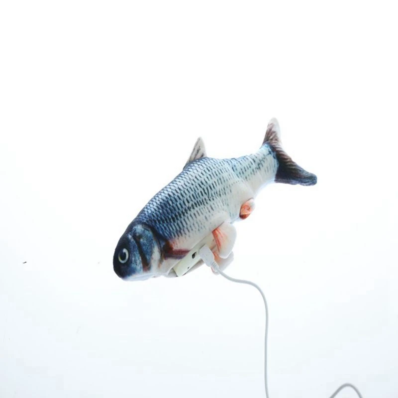 Электрическая usb-зарядка для домашних животных, игрушечная рыба, игрушка для кошек, жевательные игрушки С Кошачьей Мятой, мягкая плюшевая 3D игрушка для кошек в форме рыбы, Интерактивная игрушка
