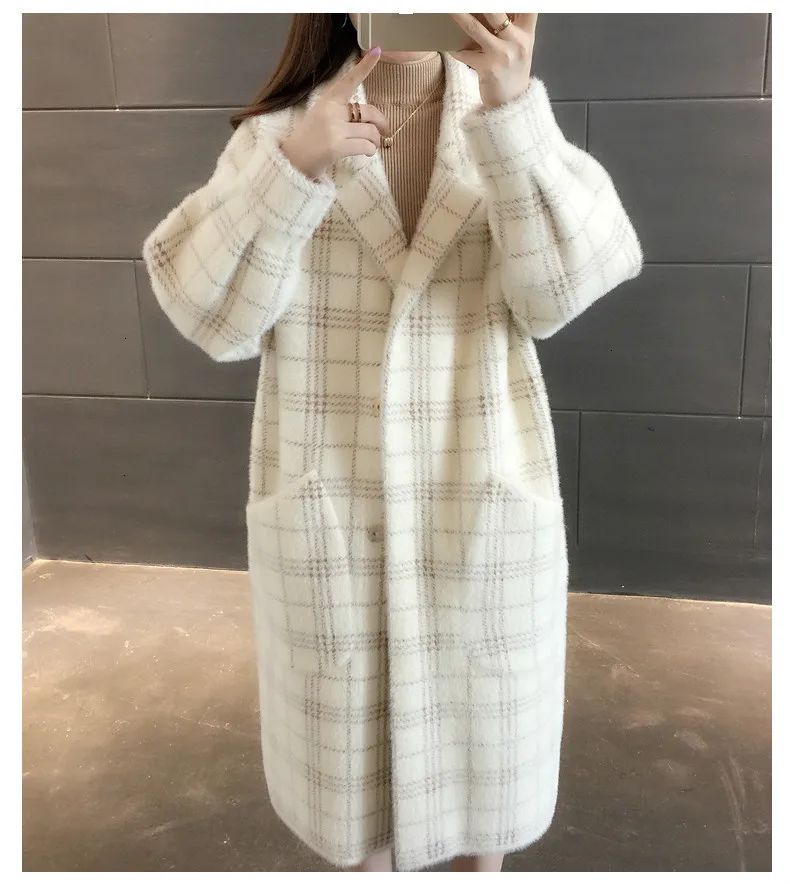 Yocalor тяжелая работа Abrigos Mujer Invierno размера плюс толстый Средний длинный кардиган свитер осень зима водно-бархатное пальто