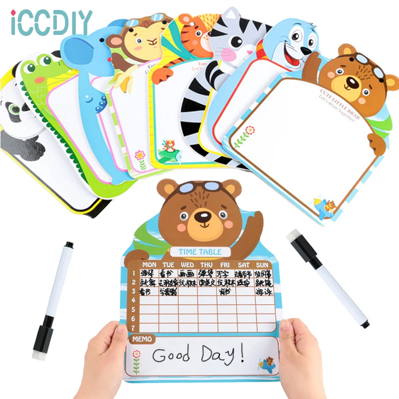 Kids Wooden Erasable Double-sided Drawing Board Toys Baby Reusable Doodles Coloring Blackboard Toys Early Learning Education Toy