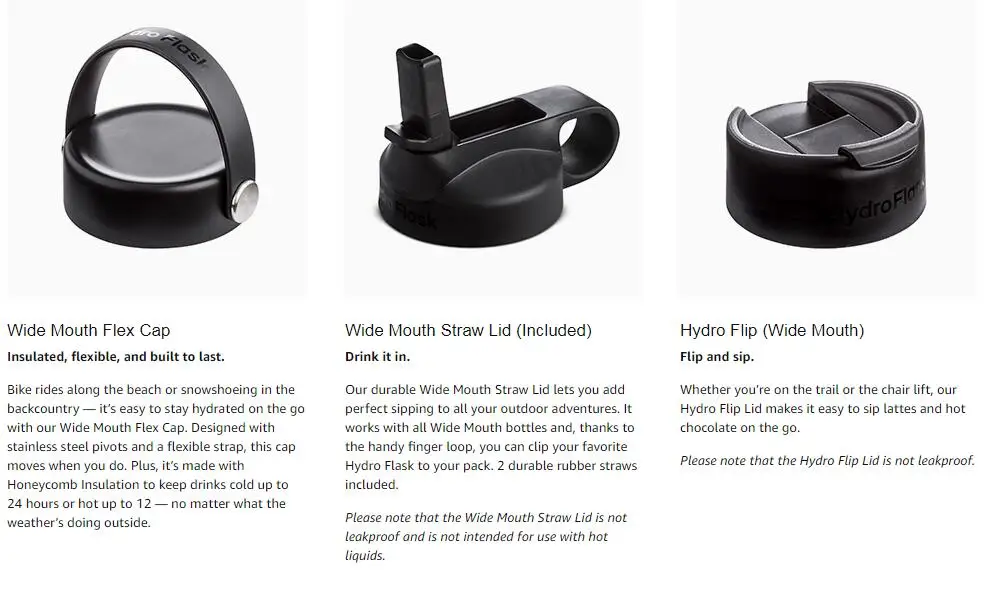 wide mouth hydro flask with straw lid