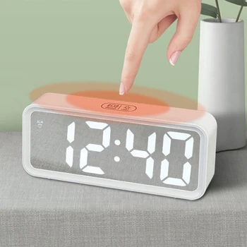 

Large Sn Electronic Clock, Mirror LED Alarm Clock, Large Font Clock, Living Room Clock, Illuminated Bedside Clock-Dropship