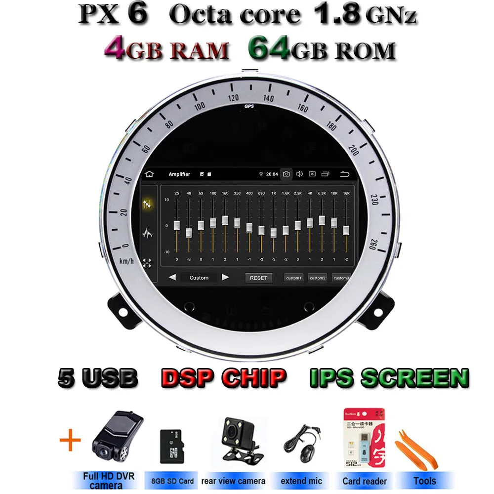 Android 9,0 Mercedes W211 W219 W463 CLS350 CLS500 CLS55 E200 E220 E240 E270 E280 автомобильный dvd плеер Радио Стерео gps 5USB DSP ips - Цвет: PX6 Rear-DVR cams