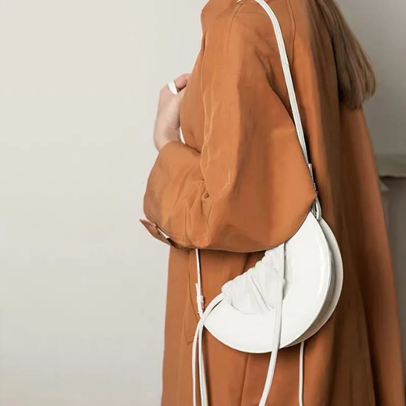 Новые сумки Moon Saddle сумка на плечо женская кожаная дизайнерская сумка женские сумки через плечо роскошные черные лакированные сумки