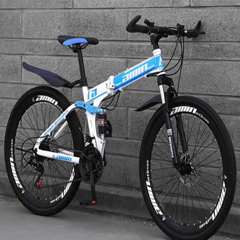 Mountain Bike Adult Folding Mountain Bike Sports Car Double Shock Men and Women Students Speed Racing