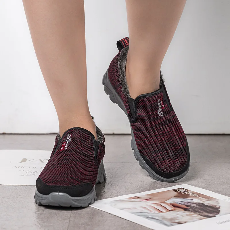 Women's Winter Footwear Plush Fur Boots For Women Retro Style Ladies Shoes Non-Slip Chunky Shoes Fashion Zapatos De Mujer