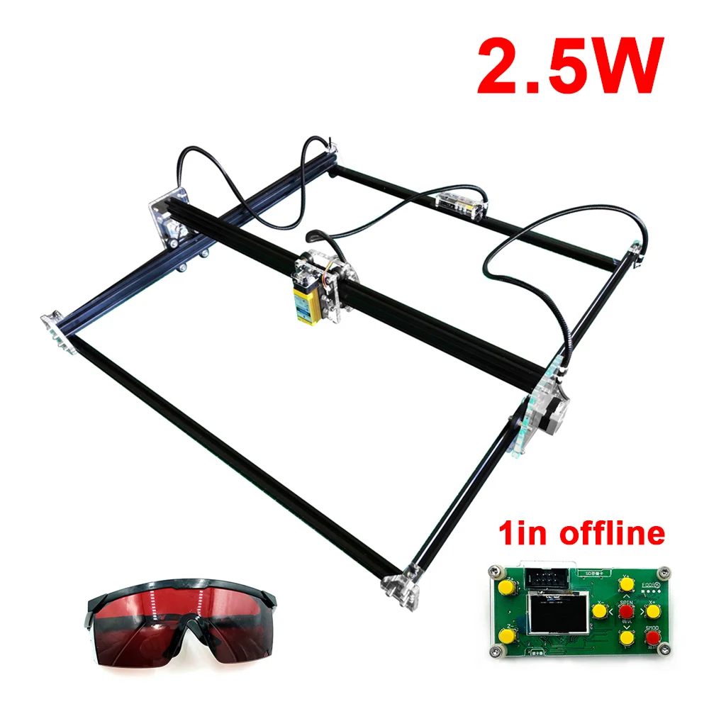 2.5w DIY все металлические 45*45 см 500 mW, 2500 mW дерево мини-cnc лазерный гравер резцом гравировки ШИМ - Цвет: 2.5w