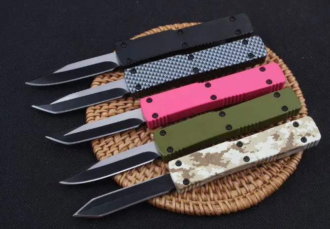 

Mini Keychain Pocket Autotf Knife Double Action 5.3cm Blade Assisted Folding EDC Tactical Hunting Knife Gift Fixed Blade Knifes