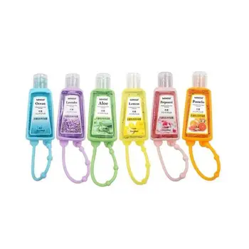 

Cute Cute Cartoon Bear Silicone Embossed Mini Hand Sanitizer Disposable No Clean Detachable Cover Travel Portable Hangable Gel